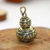 Cabaça de cobre pequeno pingente de latão esculpido rico fofoca cabaça chaveiro saco antigo cobre antigo pequeno bronze ware