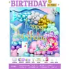 Traje de globos de cumpleaños transfronterizo para niños, decoración de tela para pared de fondo de fiesta de un año, suministros, accesorios para fotos, niños y niñas