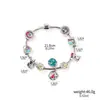 Muñeca Intergaláctica de Dibujos Animados Estilo Japonés Stitch Pulsera de Aleación con Cuentas DIY Joyería al por Mayor