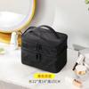 Bolsa de aseo de gran capacidad, portátil, de alto valor, para cosméticos, multiusos, de viaje, de doble capa, bolsa de almacenamiento, bolsa de malla