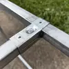 Conector de Tubo de Acero Cuadrado de 25 mm Marco de Invernadero Piezas de Conexión Galvanizadas Clip Sujetador Marco de Hierro Abrazadera de Tres Vías Sin Soldadura