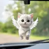 Pingente de carro de gato azul plano de acrílico novo transfronteiriço