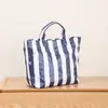 Bolso de mano de PVC a rayas para mujer, bolso cruzado de gran capacidad para el trabajo, bolso de viaje portátil, bolso tote ligero y elegante