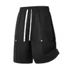 Pantalones Cortos Deportivos Casuales de Punto de Verano Holgados Talla Grande para Adolescentes, Modernos y Versátiles para el Verano, con Cordón Elástico