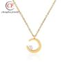 Titanium Steel Women's Neck Chain Europeu e Americano Estilo frio chocker Niche Design Sense Colar da Lua com Diamond Clavicle Chain