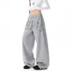 Pantalones de chándal anchos de metal tachonado estilo retro americano para hombre y mujer, de moda para otoño, holgados, versátiles, amplios, casuales, deportivos