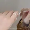 Nuevo Anillo Abierto de Doble Capa Plateado para Mujer Diseño de Nicho Anillo Liso Anillo para Dedo Índice para Mujer Moda Anillo para Dedo del Pie Personalizado