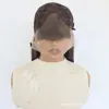 Peluca con frontal de encaje estilo europeo y americano 13*4, con raya personalizable y colores mezclados, cabello largo lacio, fibra sintética de alta temperatura
