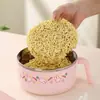 Miffy Acero Inoxidable 304 Tazón para Fideos Instantáneos Dormitorio Estudiantil Tazón de Arroz Redondo Dibujo Animado Lindo Portátil Tazón para Comida Lonchera