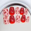 Uñas postizas desmontables y usables con diseño de leopardo rojo, lindas y dulces chicas, de Joker, 24 piezas