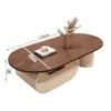 Mesa de centro de madeira maciça estilo vintage, estilo retrô, luxo simples e leve, adequada para salas de estar pequenas, novo modelo com toque de alta qualidade