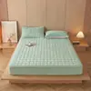 Lençol de cama acolchoado de veludo cristal espesso, peça única, cobre-leito de lã de inverno, protetor de colchão, conjunto de lençóis de veludo coral de leite