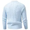 Cardigan de Punto Trenzado con Cuello Alto para Hombre Otoño/Invierno 2026 Color Sólido Manga Larga Botones Suéter Ropa Exterior Casual Chaqueta Multicolor