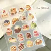Pegatinas de Postre Acuarela Troqueladas Vinilo Autoadhesivo Impermeables Antifalsificación Alta Calidad Patrón Realista de Pastel Calcomanías