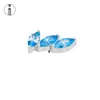 Accesorios de Pendientes de Zirconia con Incrustaciones de Cobre Transfronterizos Serie Azul Margarita Pequeña Mariposa Desmontables DIY Joyería para Perforaciones Accesorios