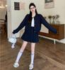Moda para Mujer Gordita Tallas Grandes 2024 Traje de Béisbol Reductor de Edad Conjunto de Dos Piezas Falda Plisada Traje Elegante para Cubrir la Carne