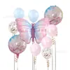 Balão de Folha de Alumínio Borboleta Conjunto de Balões Conjunto de Balões Decorações de Cena para Festa de Primeiro Aniversário Infantil