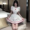 Corazón de Amor Lluvioso Lencería Sexy Deseo Puro Forma de Corazón Uniforme de Enfermera Tentador Sexy Ropa de Dormir Tallas Grandes Conjunto Pasión 2537
