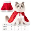 Disfraces navideños para gatos, capa, capa de Año Nuevo, sombrero navideño para gatos pequeños, chal, diadema de felpa, accesorio para el pelo