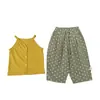 Ropa Infantil Coreana para Niñas, Conjunto de Verano, Atuendo de Bebé Súper Elegante Estilo Coreano, Elegante Camisola + Pantalones Ligeros con Lunares Anti-Mosquitos para Uso al Aire Libre