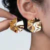 Brincos de Tarraxa Geométricos Irregulares Exagerados com Espiral Lisa, Moda Tendência Personalidade Cross-Border do Aliexpress, Joias de Luxo Leve para Mulheres