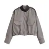 Atacado Fabricante de Roupas Femininas Transfronteiriço Moda Outono e Primavera 2026 Estilo Europeu e Americano Jaqueta Casaco Xadrez com Decoração de Aba de Bolso