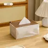 Caja de Pañuelos de Escritorio Cajón de Papel Mesa de Café de Sala de Estar Caja de Papel Blanco Crema Hogareño Lujo de Gama Alta Accesible Arte Sentido de Alta Gama