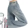 Jeans Retro Americanos de Pierna Ancha para Mujer 2025 Nuevos de Primavera y Verano de Cintura Alta Adelgazantes Sueltos con Caída Estilo Perezoso Pantalones de Longitud al Suelo