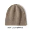 Novo chapéu de malha 100% caxemira para outono e inverno para mulheres, gorro, chapéu slouchy de enfiar, versátil para compras casuais, vendas transfronteiriças