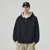 Sudadera casual versátil de manga larga para hombre, color liso, estilo callejero americano 2026, para primavera y otoño