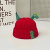 Sombrero de otoño e invierno para bebé, lindo, super lindo, forma de dinosaurio, sombrero de lana, invierno, para niños y niñas, cálido, tejido de punto tipo jersey