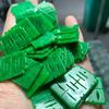 Seco Verde Jade palavra feliz contas soltas DIY brincos antigos dupla felicidade colar pulseira Jade acessórios étnicos atacado