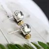 Nafoge joyería de plata al por mayor aretes de calavera antigua de plata 925 para hombre retro no convencional aretes de plata tailandesa
