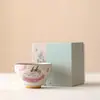 Taza de té de cerámica grande y linda con diseño floral, adecuada para uso doméstico, taza personal para niñas