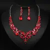 Comércio eletrônico transfronteiriço venda quente moda europeia e americana cristal colar brincos conjunto joias de noiva casamento joias femininas atacado