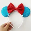 Diadema Temática Navideña Serie Mickey, Diadema de Copo de Nieve Felpa Perla Lentejuela Lazo, Accesorios para el Cabello de Actuación en Escenario