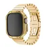 Pulseira de metal de aço inoxidável com fecho de borboleta alta para pulseira de Apple Watch geração 7/8 de 41mm para homens e mulheres