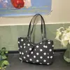 Bolso tote de estilo retro de lunares estilo universitario transfronterizo coreano para mujer, nuevo de moda 2026, bolso de hombro versátil de gran capacidad
