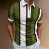 Polo 3D para hombre, nueva camiseta de manga corta con cremallera de Amazon Independent Station, ropa informal para hombre, transfronteriza entre Europa y Estados Unidos