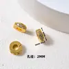 Accesorios de cristal DIY para pulseras, cuentas espaciadoras de oro arena, materiales para joyería chapados en oro cobre y accesorios de cordón hechos a mano