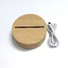 Venta al por mayor de fábrica Base de luz nocturna 3D DIY Acrílico USB Monocromática Tricolor Enchufe Control remoto Táctil Colorida Base