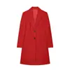Moda Otoño e Invierno para Mujer Europea y Americana Transfronteriza Versátil Suave Hombro Acolchado Lana Largo Abrigo Trench Abrigo Exterior