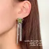 Palacio de Joyería Hebilla de Paz Ruyi Pendientes de Calcedonia Nuevo Estilo Chino Calcedonia Verde Despertar del León Set de Pendientes de Circonita