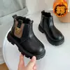 Botas tipo Martin para Niñas de 1-3-6 Años Otoño e Invierno Estilo Nuevo Estilo Británico Suela Suave Antideslizantes de Piel Botas Cortas Cálidas con Felpa para Niños