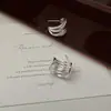 Pendientes Coreanos de Plata de Ley S925 con Líneas Múltiples Entrelazadas Lujo Accesible Elegantes Exquisitos Pendientes de Gama Alta Modernos y Versátiles