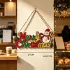 Novas decorações de Natal transfronteiriças: Enfeites de parede criativos de homem de gengibre de madeira, enfeites de boneco de neve e Papai Noel de Natal