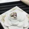 Anillo Ajustable Dior/Dior Best-Seller Transfronterizo Letra Cd para Mujer, Anillo Abierto de Latón Vintage Abeja Lujo Ligero Europeo y Americano