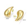 Pendientes Largos Huecos de Acero Inoxidable Transfronterizos Estilo Simple Brillante Europeos y Americanos de Gama Alta Chapados en Oro Real de 18K Pendientes de Lágrima