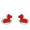 Pendientes de Caballo de Madera Estilo Año Nuevo para Mujer, Pendientes Rojos del Caballo del Año del Zodiaco, Accesorios Rojos Festivos para Orejas, Personalidad Versátil de Lujo Ligero