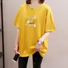 Camiseta de Manga Corta Estampada de Moda para Mujer, Estilo Nuevo Verano 2026, Longitud Media, Corte Holgado, Tallas Grandes, Top Adelgazante